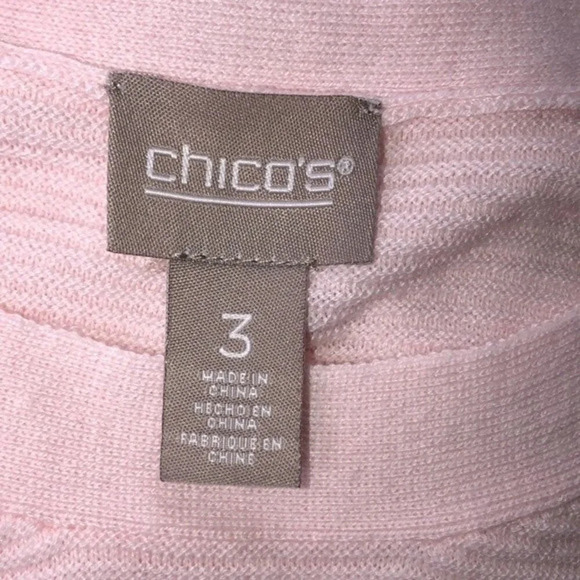 Chico’s pink knit sweater size 3/xlarge - Picture 5 of 7